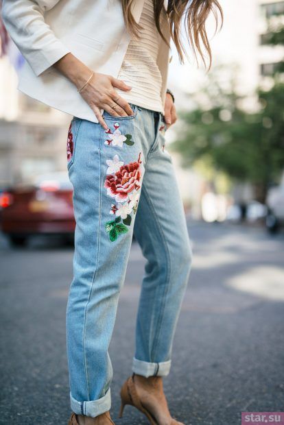 С чем носят короткие штаны:  образ с джинсами